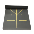 Yugalnd OEM Diseño impreso personalizado Logotipo en relieve Black Ant Slip Rubber PU Yoga Mat